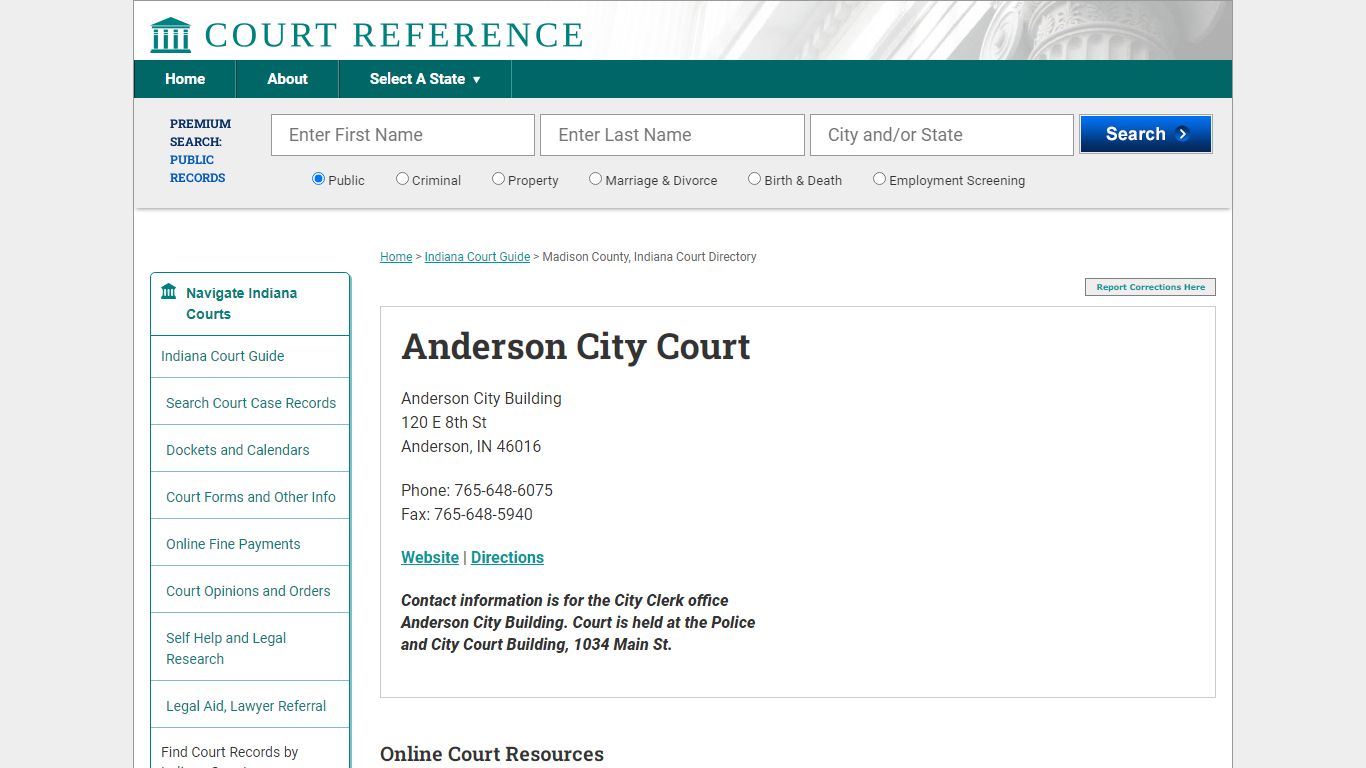 Anderson City Court - Courtreference.com